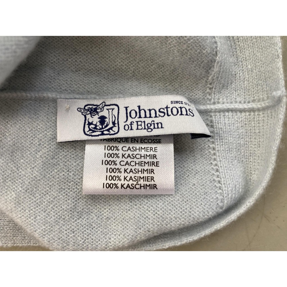 Johnstons Of Elgin Cashmere Sweater Womens Small Blue Boat Neck Dolman Poncho - Picture 7 of 9